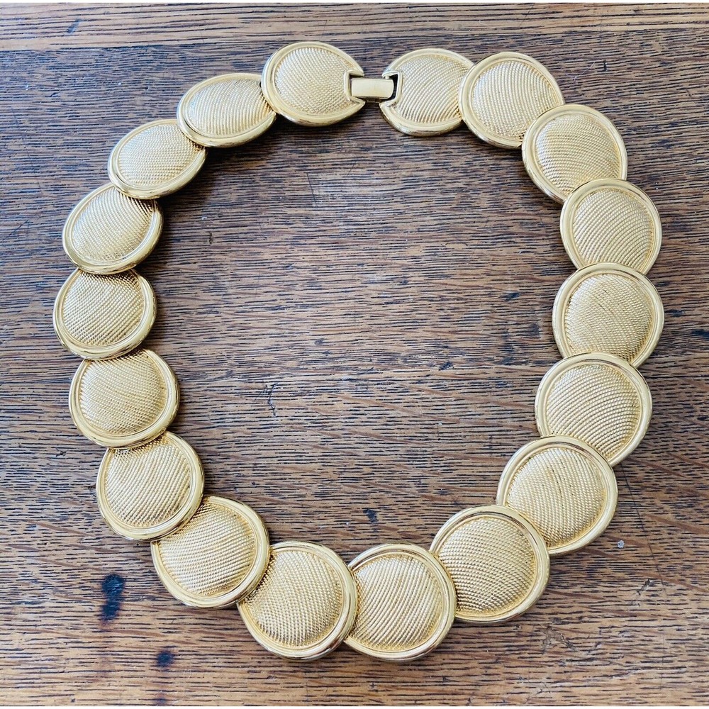 Vintage Napier Textured Chunky Collar Necklace Cleopatra